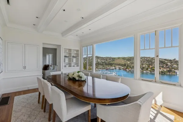 a view of a balcony with an ocean view