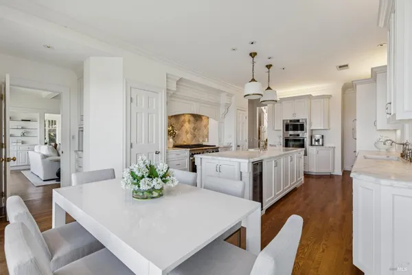 a bedroom with a bed and a fireplace