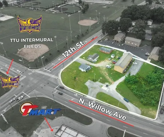 an aerial view of a residential houses with outdoor space