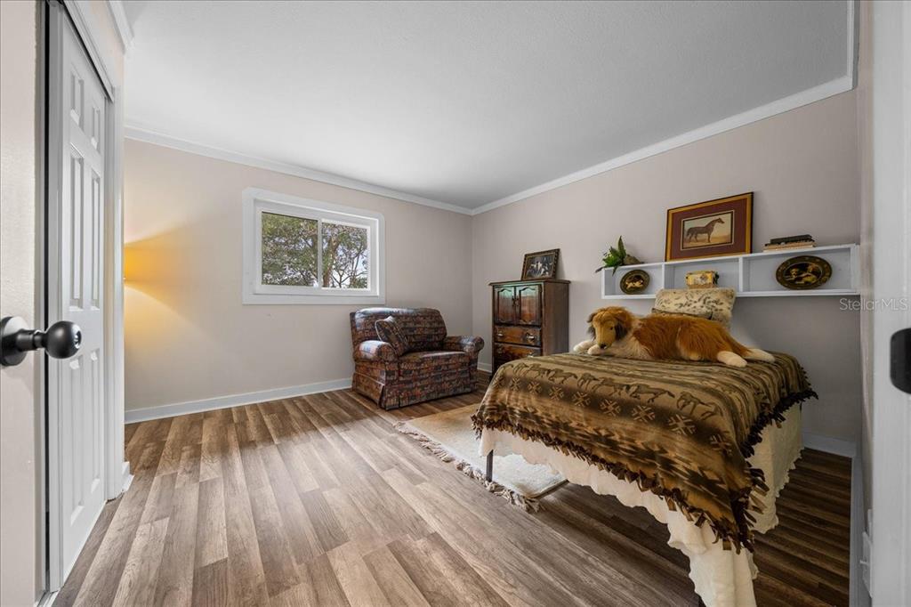 7380 Southwest 86th Lane Ocala, FL 34476 - Photo 21 of 56 a spacious bedroom with a bed and wooden floor