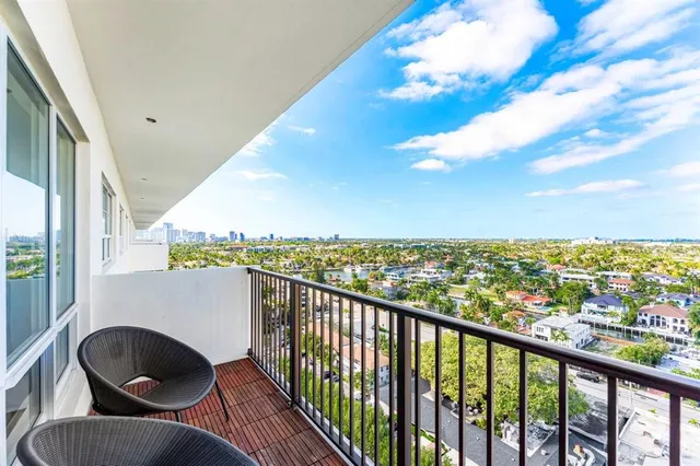 a view of city from balcony