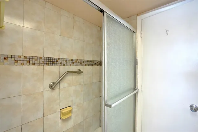 a bathroom with a shower
