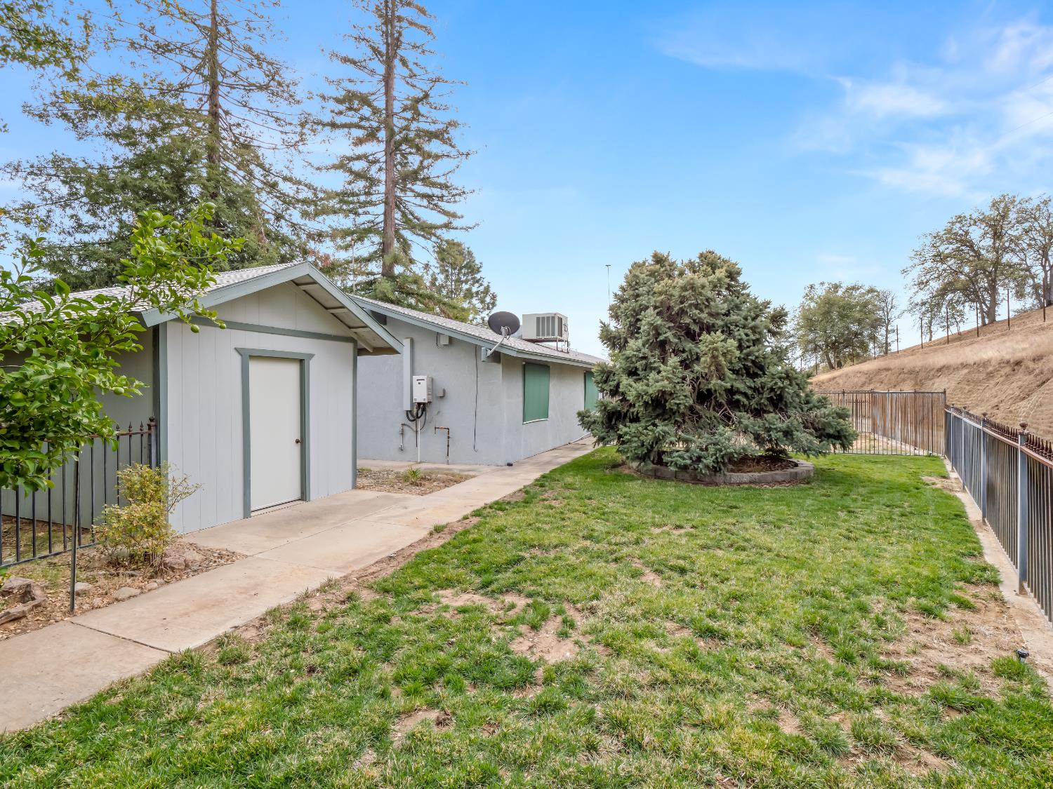 845 Elwood Road Squaw Valley, CA 93675 - Photo 64 of 67 a yellow house with a big yard plants and large trees