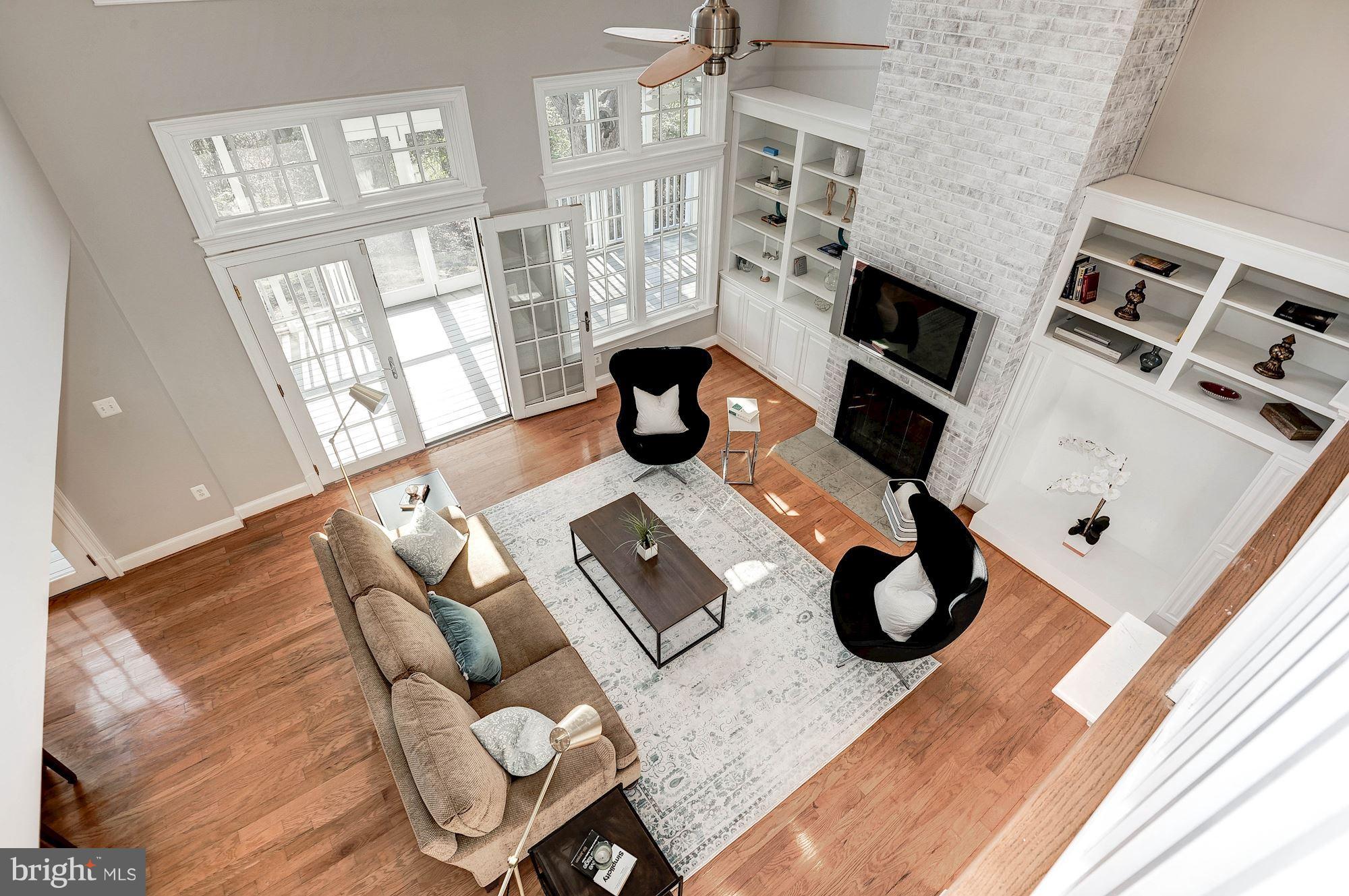1048 Bellview Road McLean, VA 22102 - Photo 23 of 28 16ft ceilings and painted brick fireplace