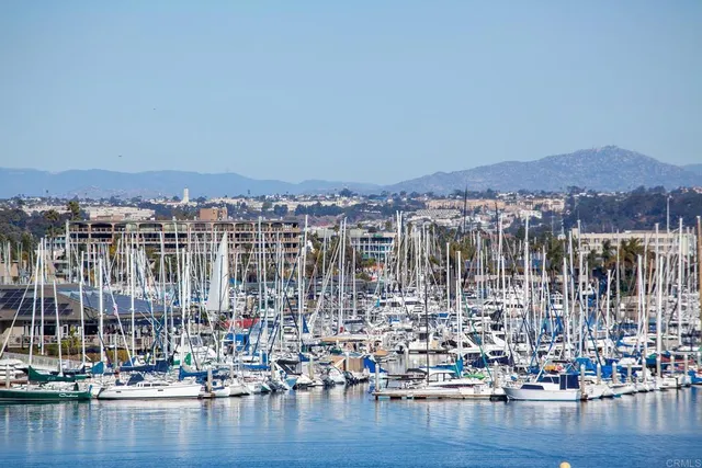 a view of a city and ocean view