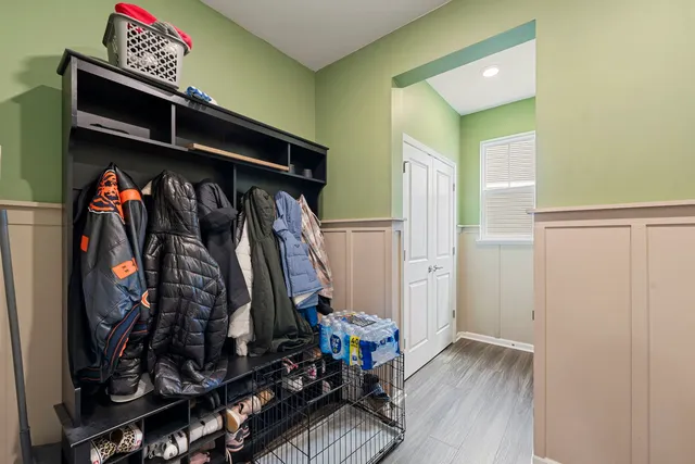 a view of a closet with storage