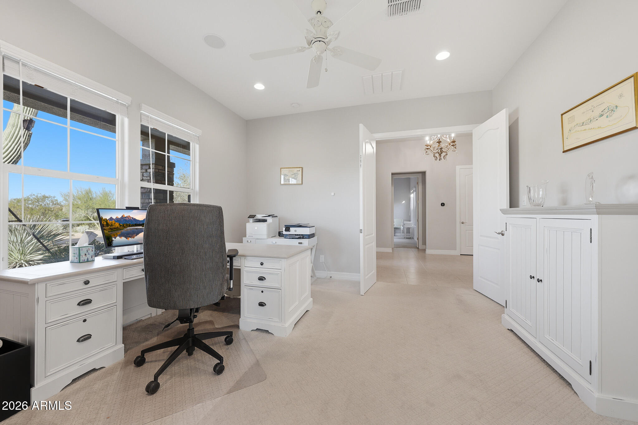 8597 East Arroyo Seco Road Scottsdale, AZ 85266 - Photo 45 of 73 a view of workspace with furniture and cabinet