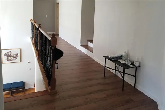 a view of dining room and kitchen with a window