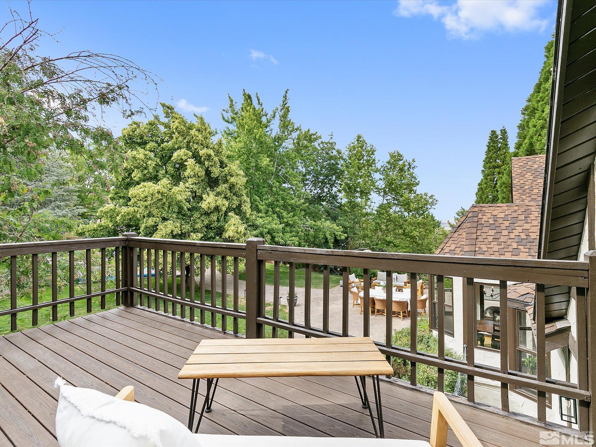 2585 West Lake Ridge Reno, NV 89519 - Photo 17 of 40 a view of a wooden bench on the roof deck