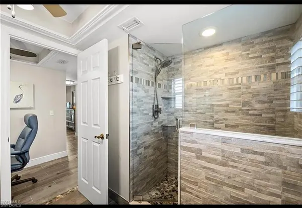 a bathroom with a shower