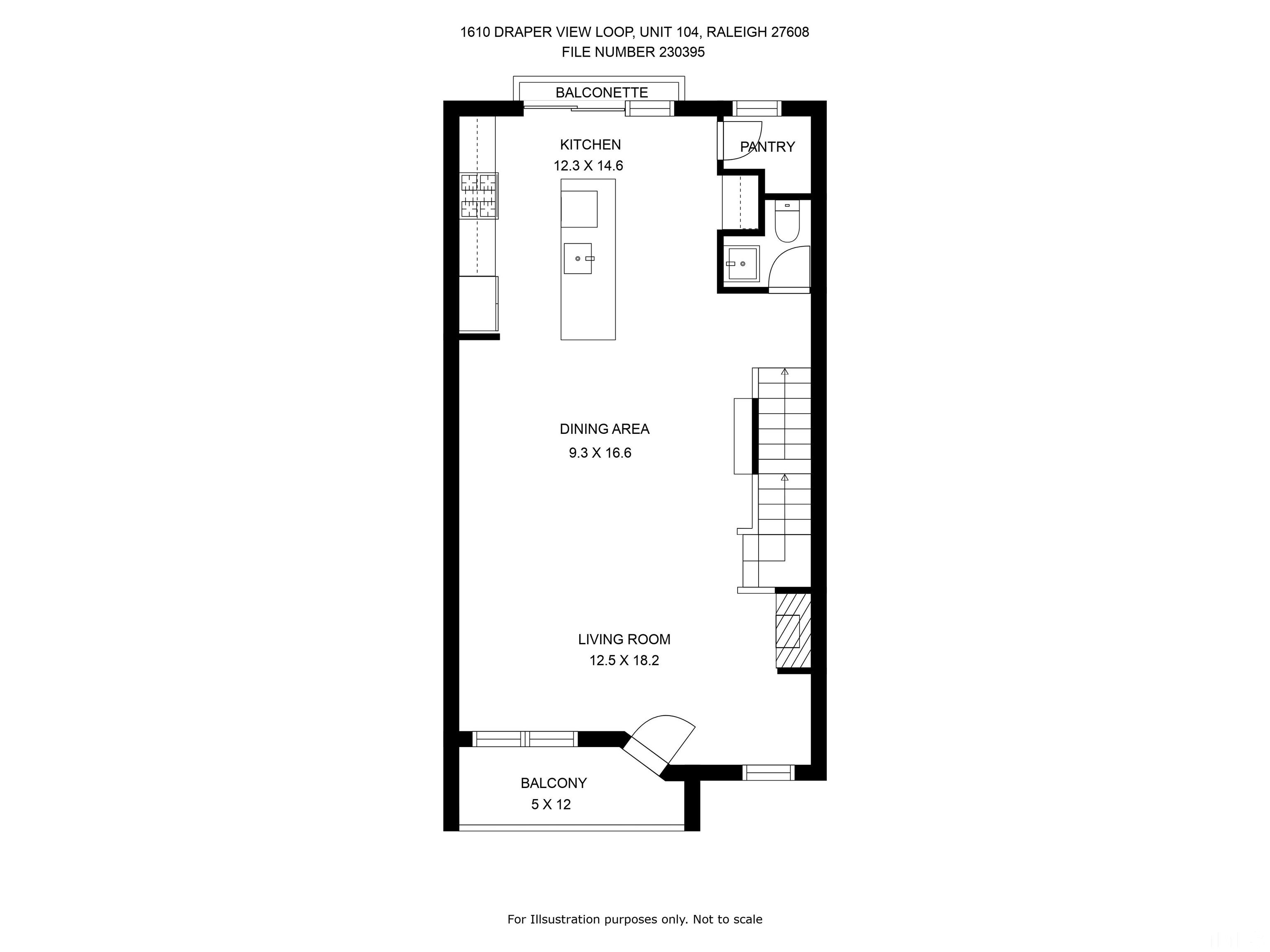 1610 Draper View Loop, Unit 104 Raleigh, NC 27608 - Photo 33 of 41 a picture of a floor plan