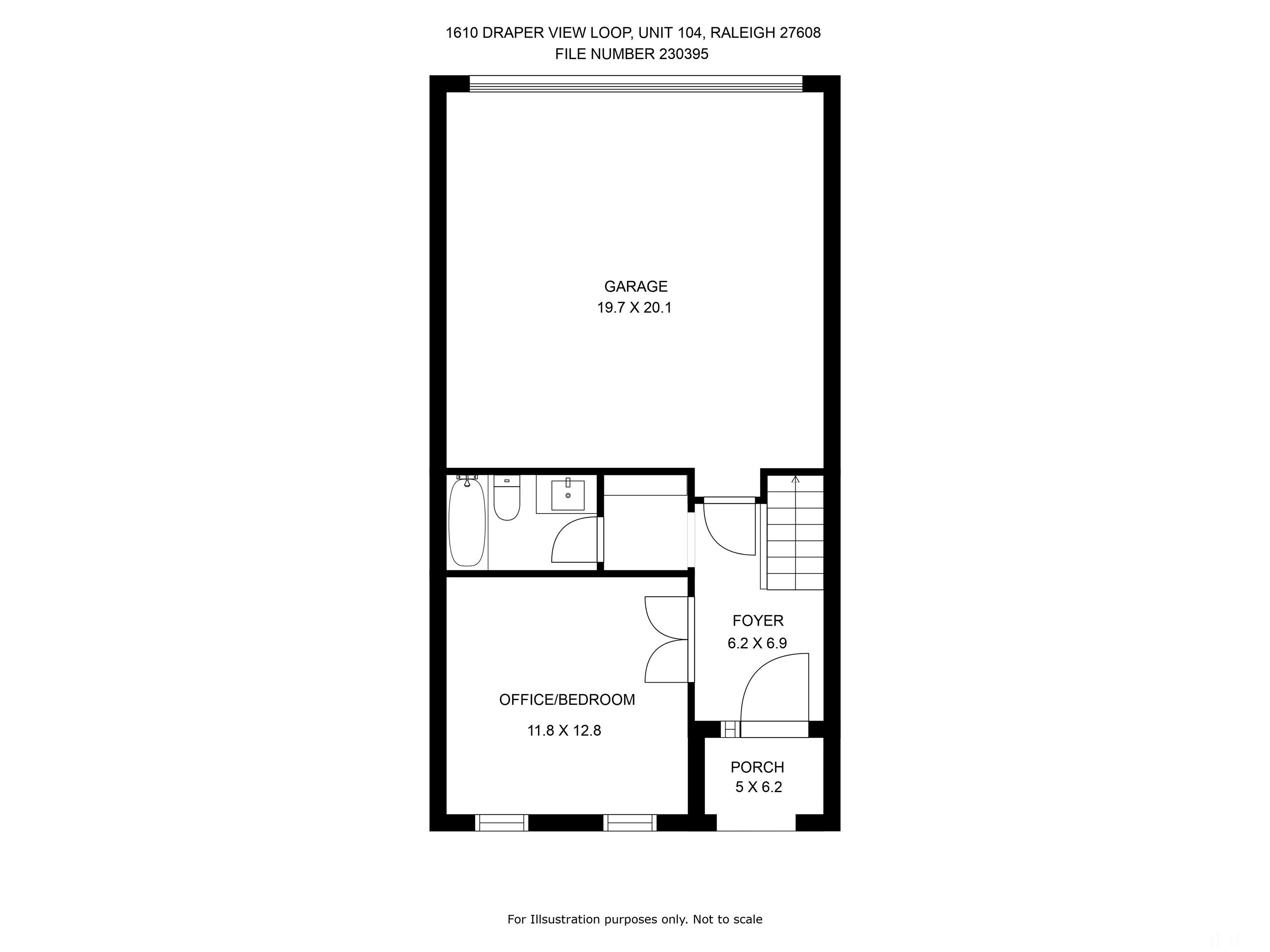 1610 Draper View Loop, Unit 104 Raleigh, NC 27608 - Photo 34 of 41 a picture of a floor plan
