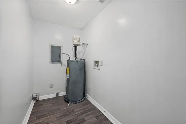 a view of small space with empty racks