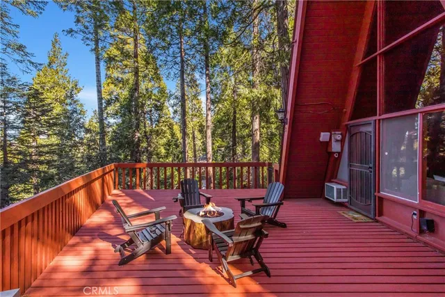 a view of a two chairs in the roof deck