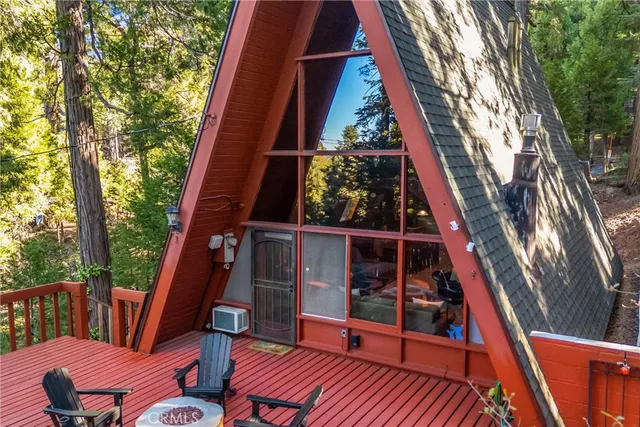 a view of balcony with furniture