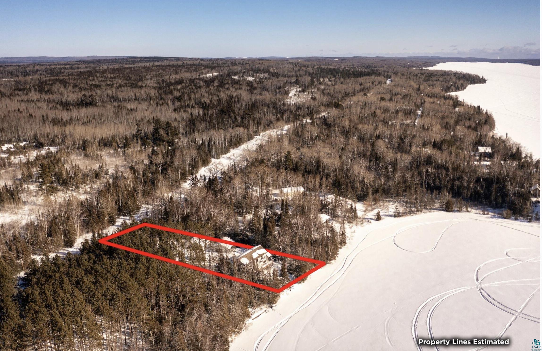 1480 Devil Track Road Grand Marais, MN 55604 - Photo 36 of 38 Aerial view of property's location featuring property boundaries highlighted and a forest