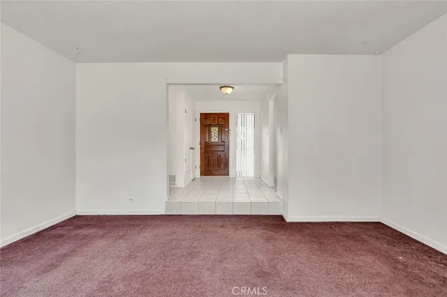 a view of a room with a window