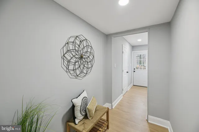 a view of a hallway with entryway