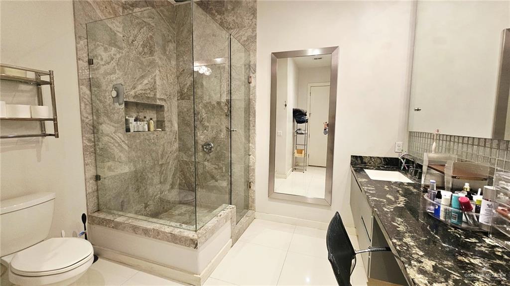 2213 South 48th Street McAllen, TX 78503 - Photo 15 of 28 a bathroom with a shower and a toilet