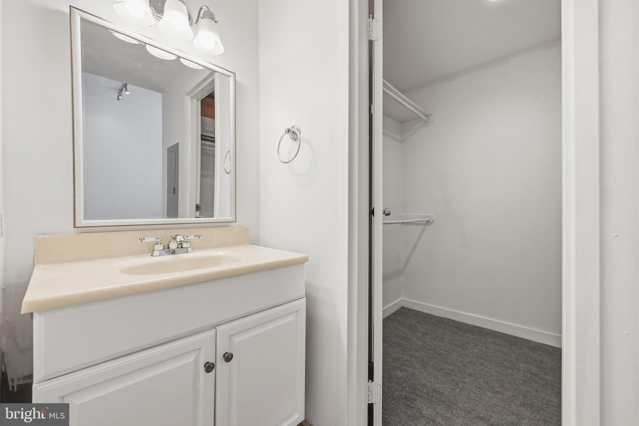 301 Race Street, Unit C010 Philadelphia, PA 19106 - Photo 22 of 32 a bathroom with a sink and a mirror