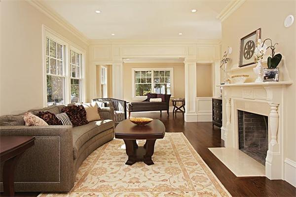 77 Salisbury Road Brookline, MA 02445 - Photo 2 of 11 a living room with furniture and a fireplace