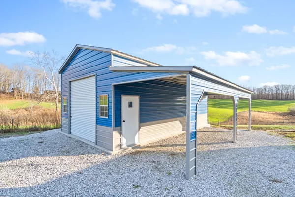 a view of a backyard