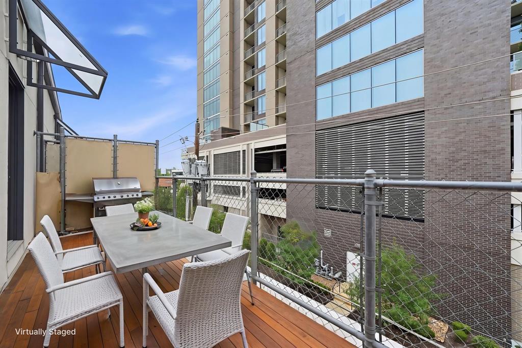 4330 McKinney Avenue, Unit 16 Dallas, TX 75205 - Photo 29 of 34 Virtually staged third floor balcony is a great place to gather with friends or sip your morning coffee!
