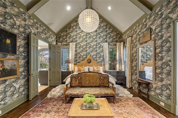 a view of a patio with couches chairs and swimming pool with a yard