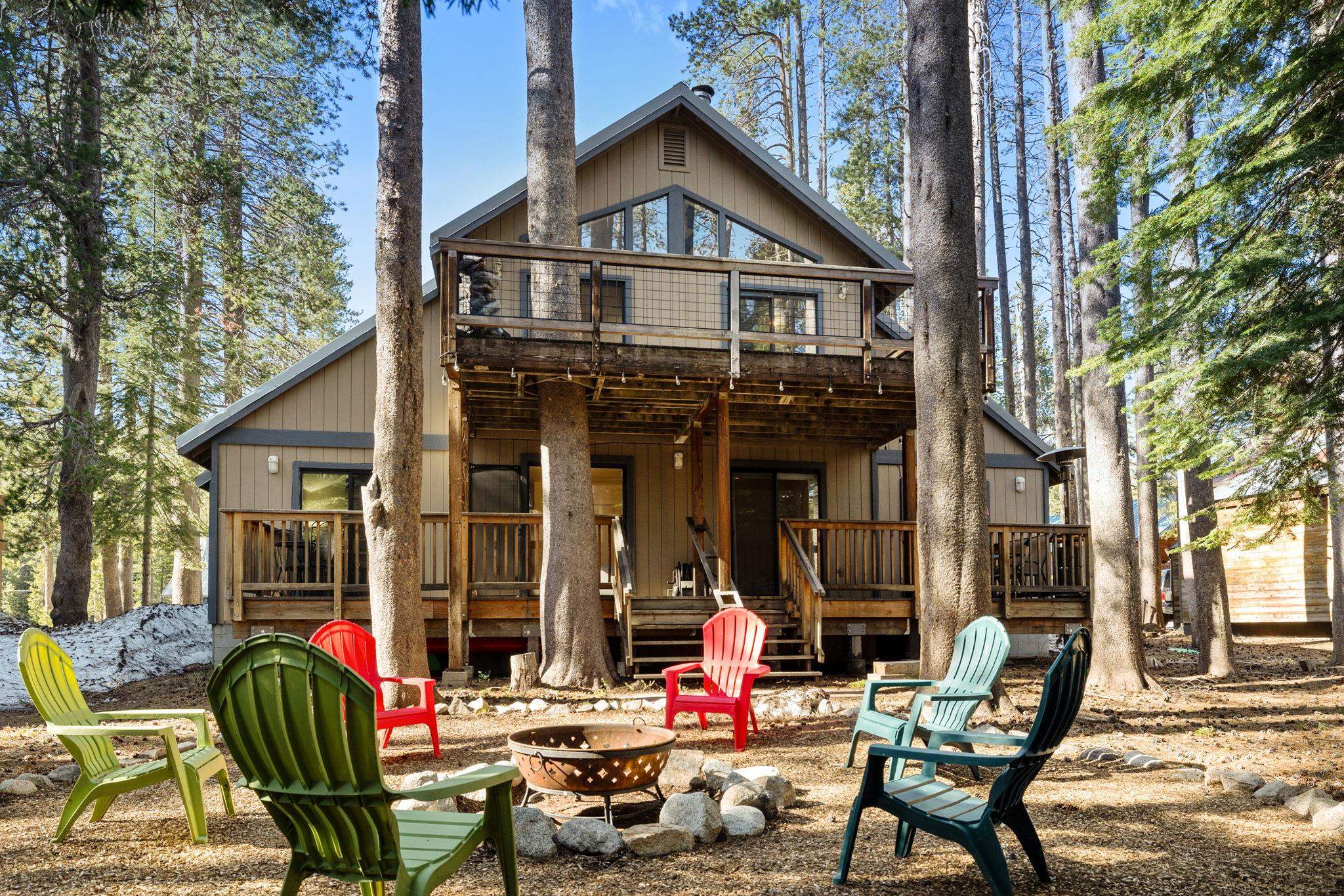 50689 Conifer Drive Soda Springs, CA 95728 - Photo 24 of 28 a view of outdoor dining space in the backyard of a house