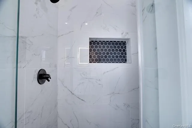 a bathroom with a shower