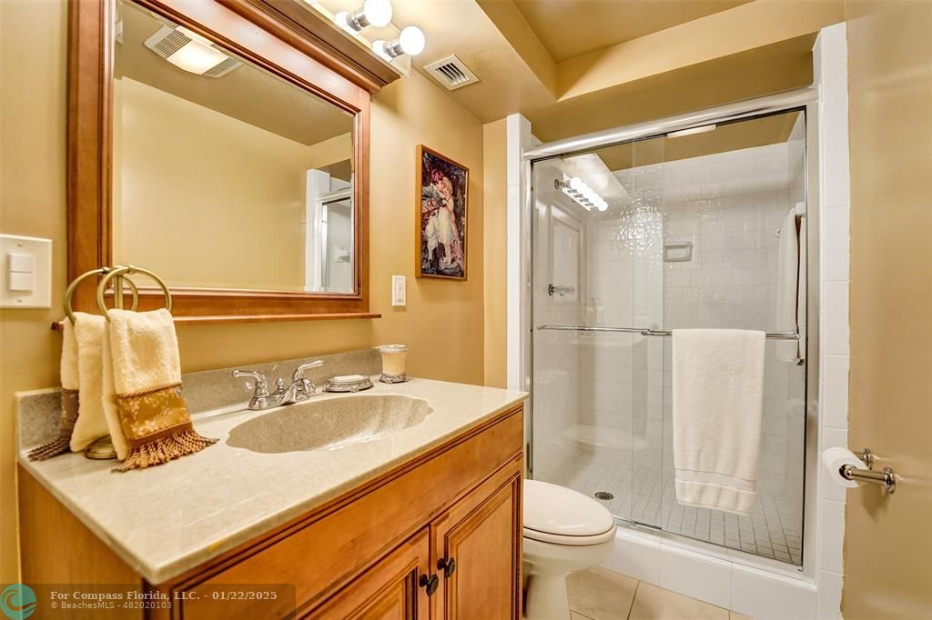 1600 South Ocean Drive, Unit 18B Hollywood, FL 33019 - Photo 14 of 36 a bathroom with a sink toilet and shower