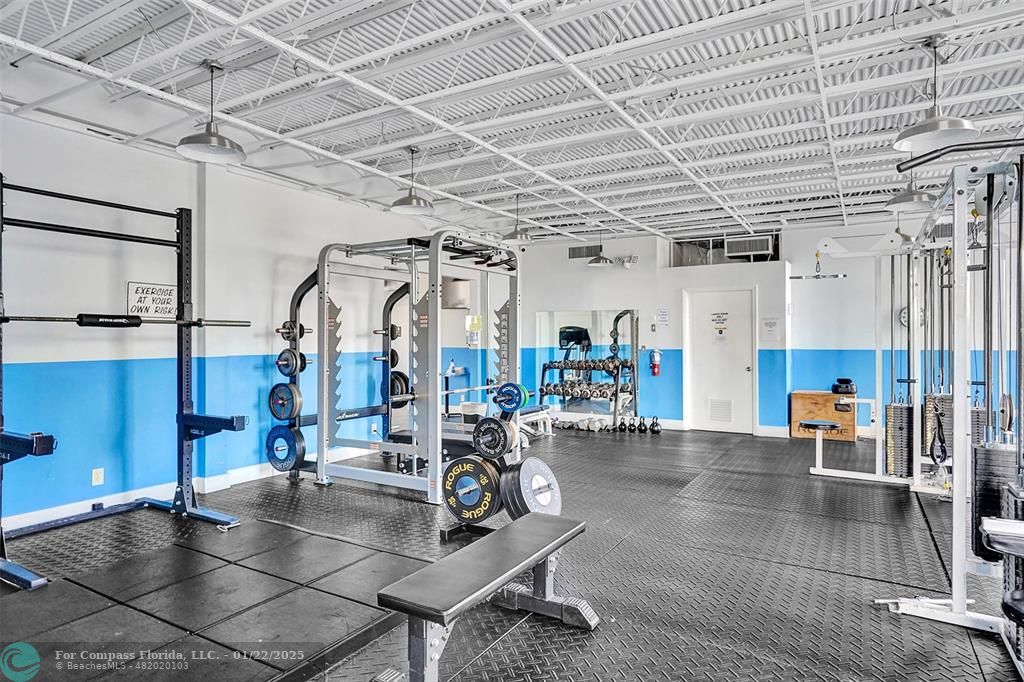 1600 South Ocean Drive, Unit 18B Hollywood, FL 33019 - Photo 30 of 36 a view of a room with gym equipment
