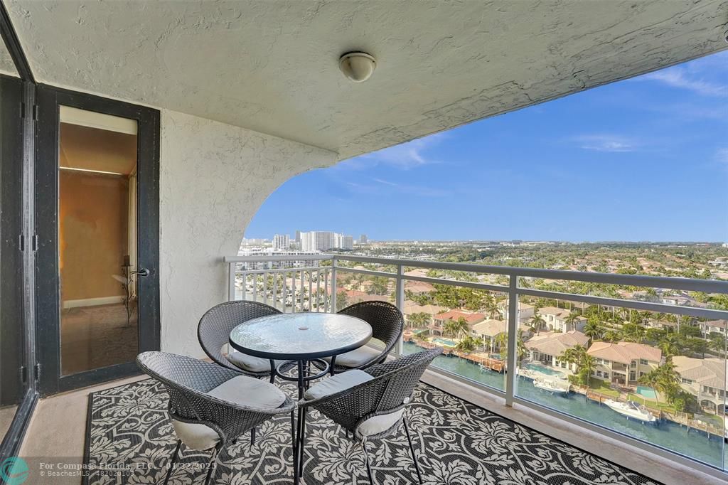 1600 South Ocean Drive, Unit 18B Hollywood, FL 33019 - Photo 3 of 36 a view of a balcony dining table and chairs