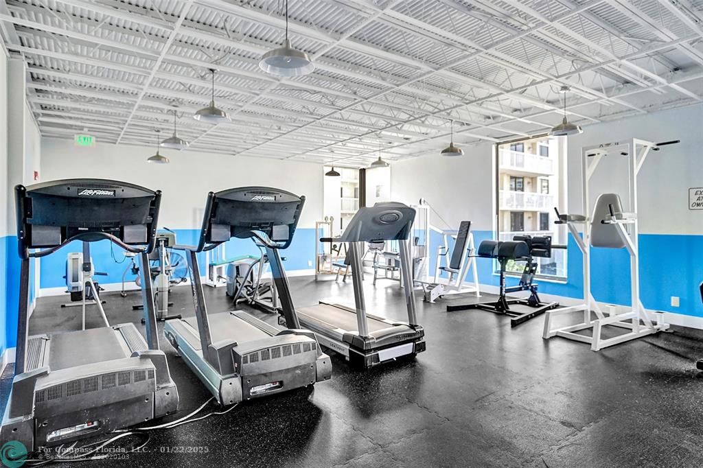 1600 South Ocean Drive, Unit 18B Hollywood, FL 33019 - Photo 31 of 36 a view of a room with gym equipment