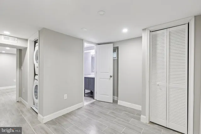 a view of entryway with wooden floor