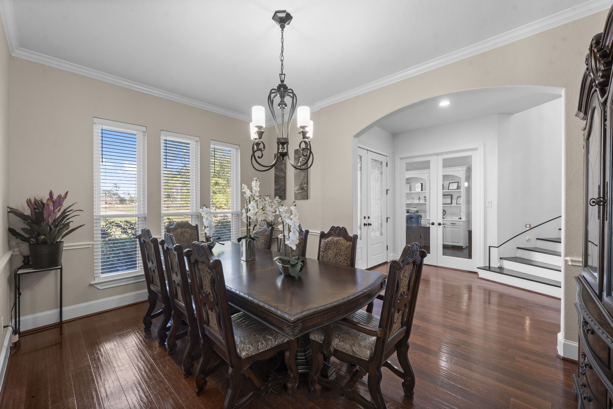 4430 Chateau Creek Way Spring, TX 77386 - Photo 5 of 46 a view of a dining room with furniture window and wooden floor