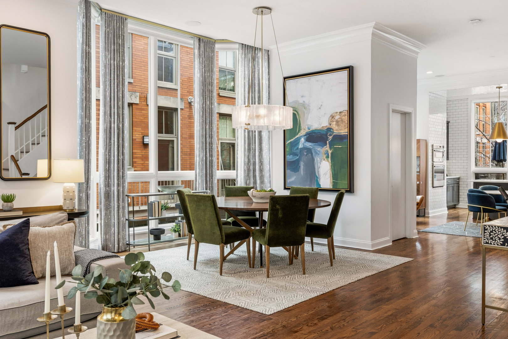 438 East North Water Street Chicago, IL 60611 - Photo 13 of 42 a view of a dining room with furniture window and wooden floor