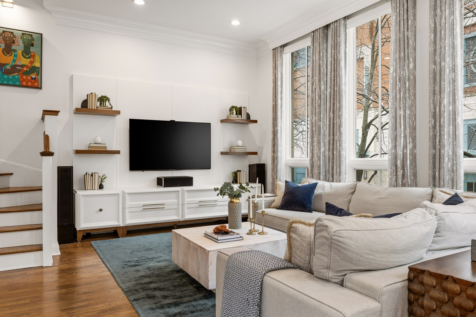 438 East North Water Street Chicago, IL 60611 - Photo 15 of 42 a living room with furniture and a flat screen tv