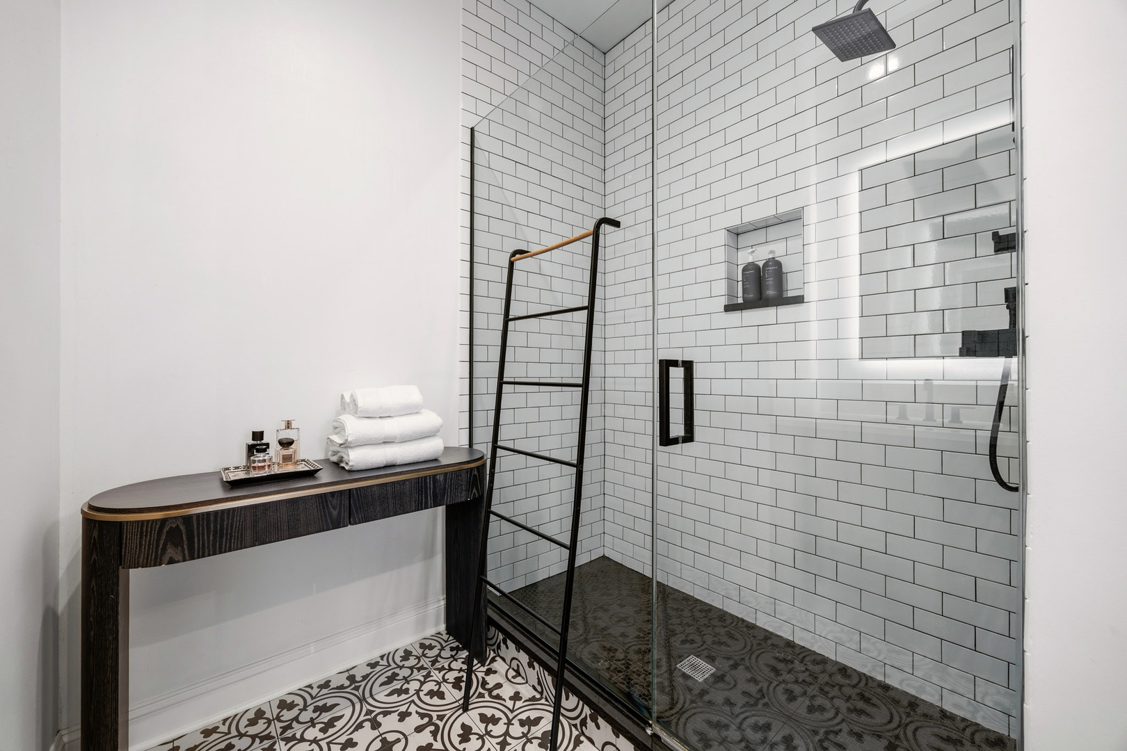 438 East North Water Street Chicago, IL 60611 - Photo 22 of 42 a bathroom with a sink a toilet and shower