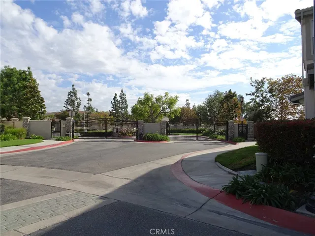 a view of a street with a houses