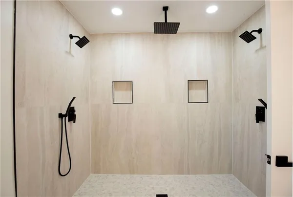 a bathroom with a shower