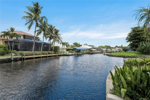 a view of a lake with houses