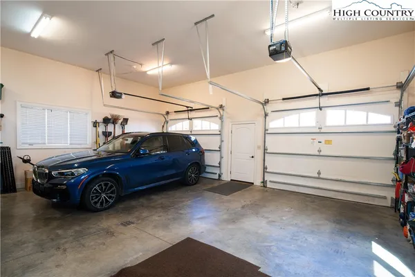 a car parked in a garage