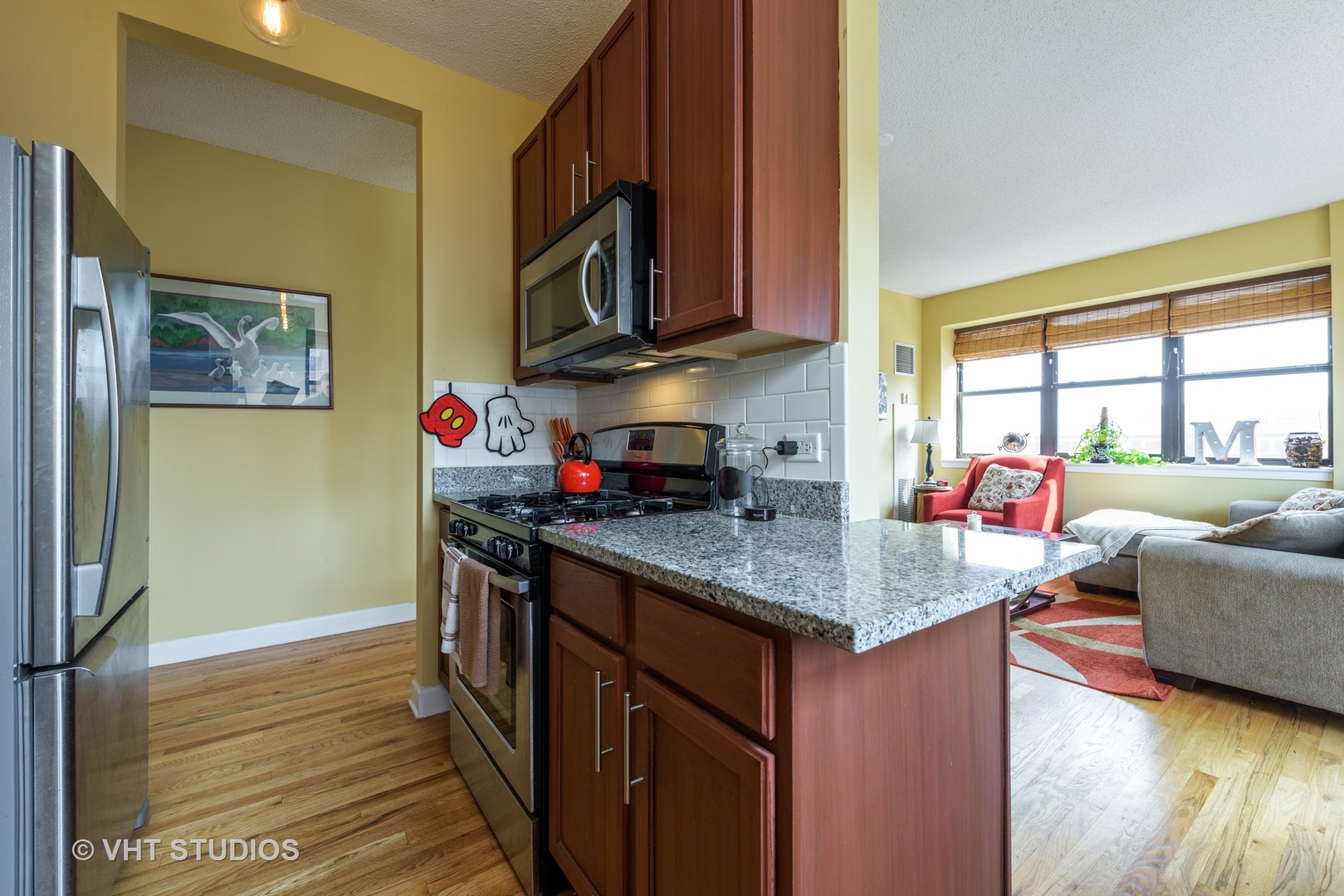 1529 South State Street, Unit 8B Chicago, IL 60605 - Photo 4 of 11 a kitchen with stainless steel appliances granite countertop a stove and a sink