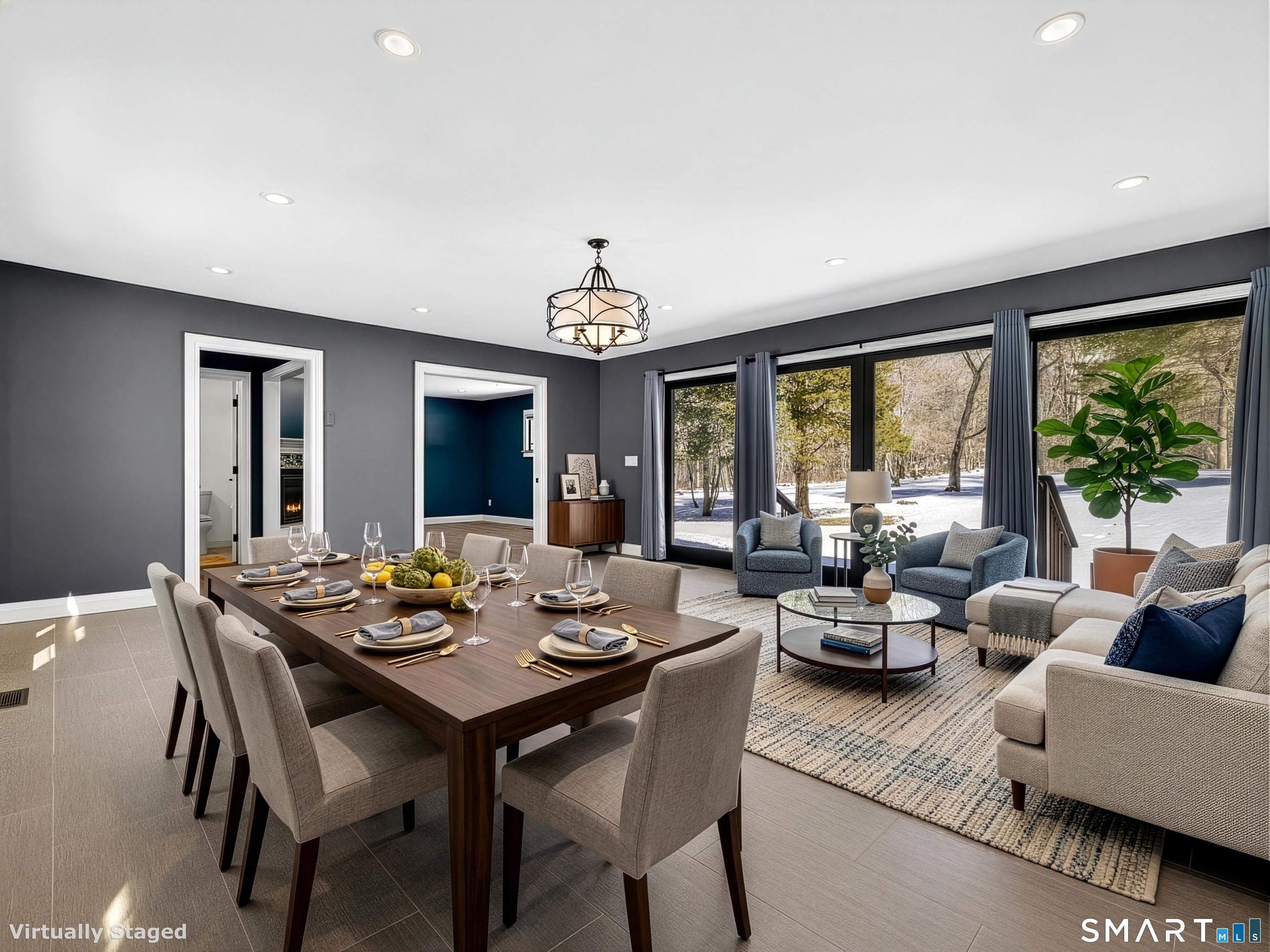 34-1 Johnny Cake Hill Road Old Lyme, CT 06371 - Photo 24 of 40 a view of a dining room with furniture window and outside view