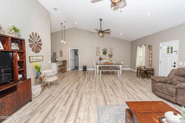 a living room with furniture