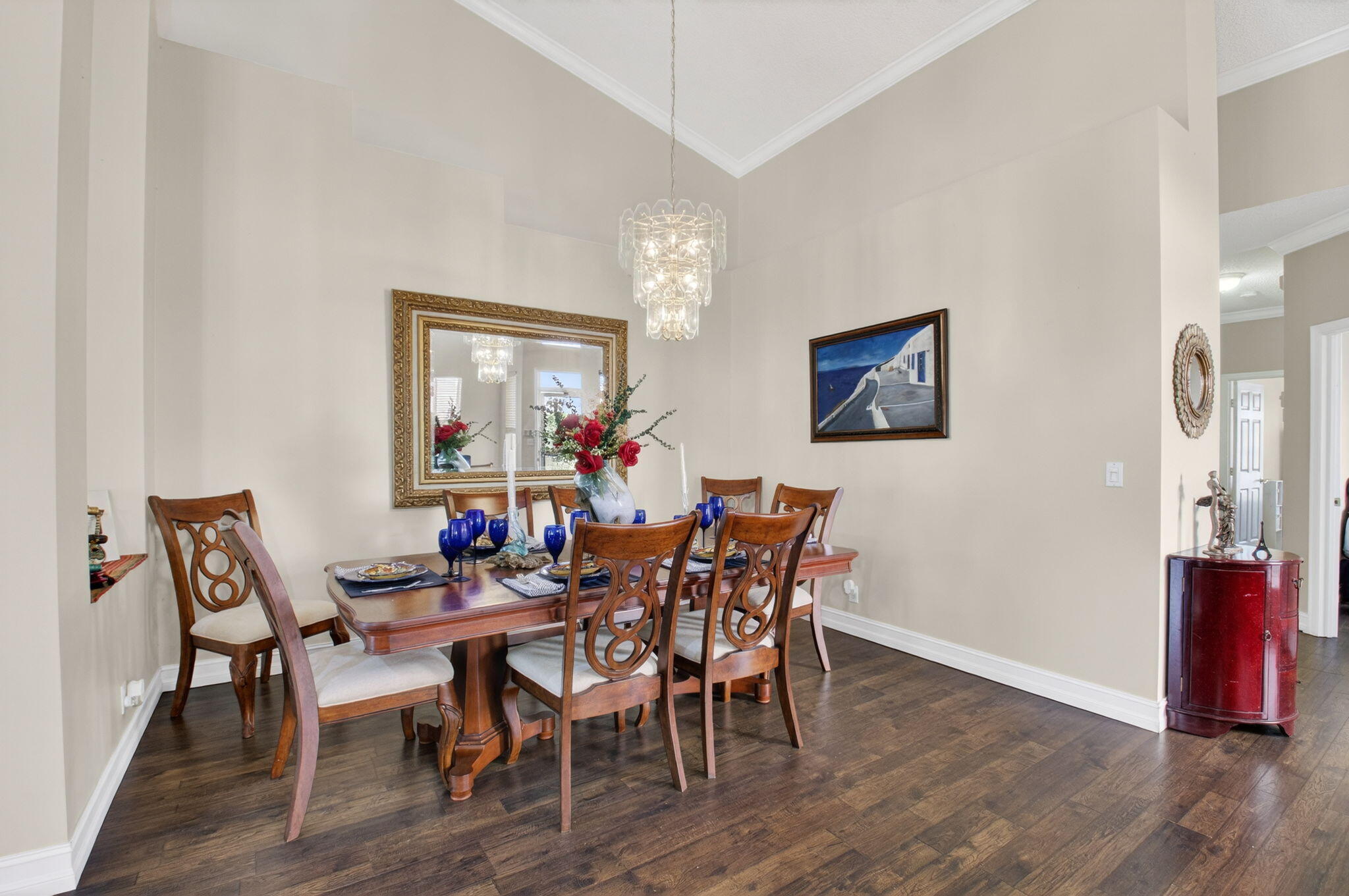 8361 Horseshoe Bay Road Boynton Beach, FL 33472 - Photo 11 of 73 a view of a dining room with furniture and wooden floor