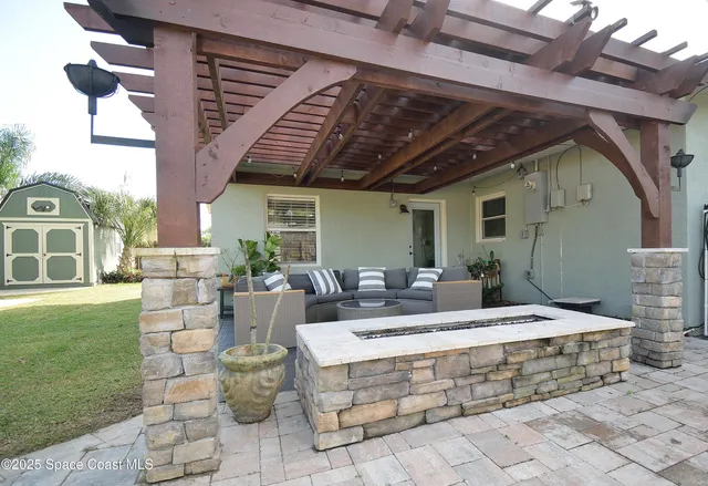 a outdoor space with the couches and dinning table chair