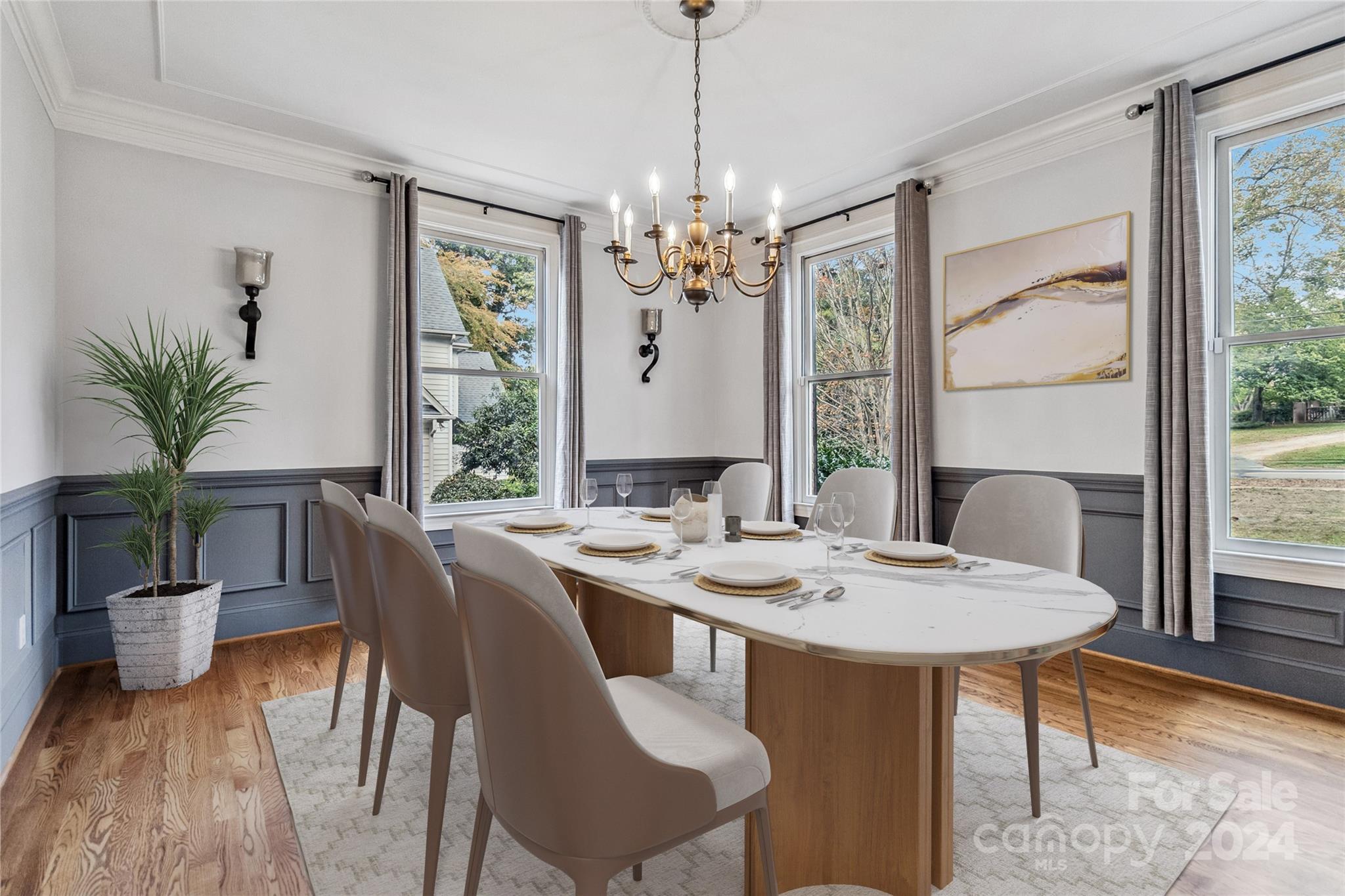 2410 Sharon Road Charlotte, NC 28211 - Photo 9 of 32 a view of a dining room with furniture window and wooden floor