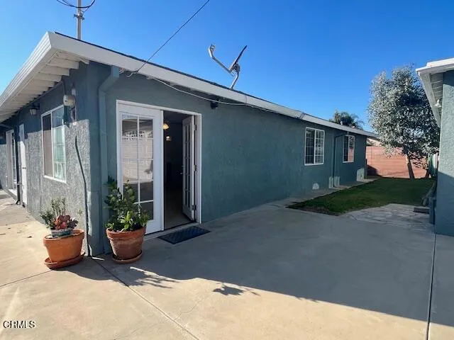 a view of a house with a patio